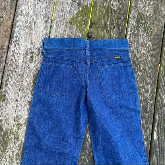 Vintage Maverick Big Bell NOS Kids Bell Bottom Patch Pocket Flare Jeans Size 10 - Picture 7 of 9